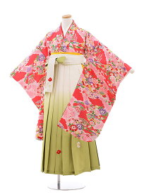 卒業式袴セット 小学生 ジュニア袴 レンタル 小学生 卒業式袴レンタル 女の子 9898 ピンク地古典×白グリーン袴 袴レンタル 卒業式 袴セット 卒業袴 小学校の卒業式 十三参り 女児 12歳 12才 ジュニア 新品足袋プレゼント 往復送料無料【レンタル】