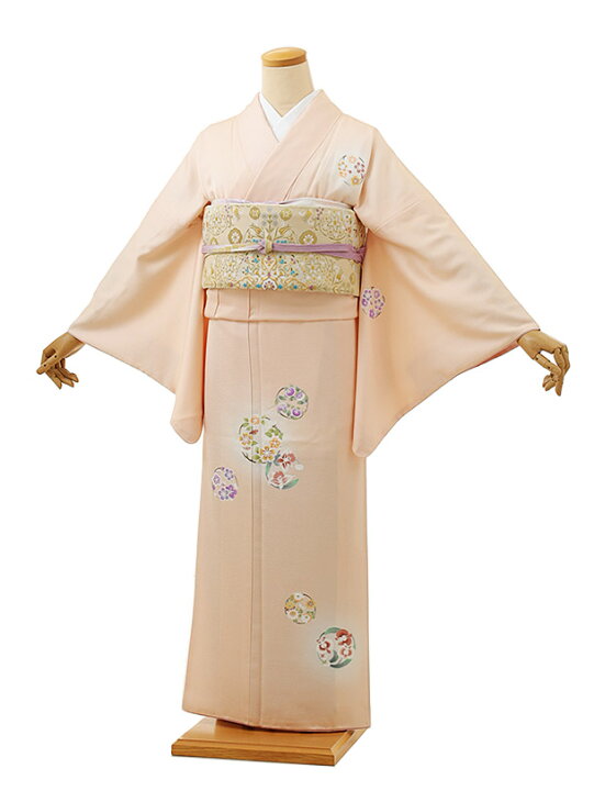 楽天市場】訪問着レンタルt978 ピンク花丸 正絹 新品足袋プレゼント 