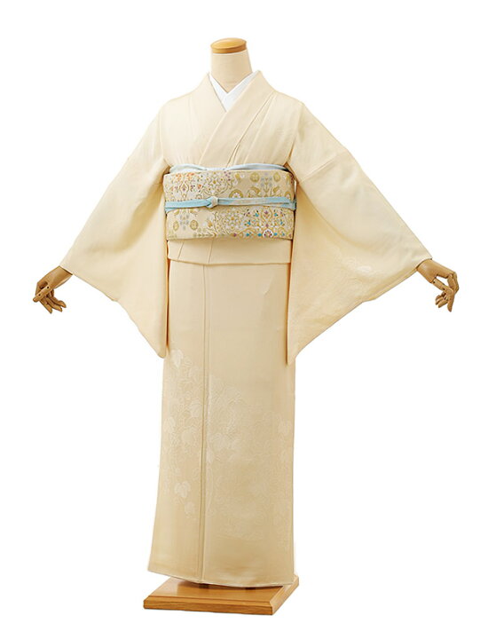 楽天市場】訪問着レンタル 無地訪問着 t984 クリーム色葡萄 正絹 新品 