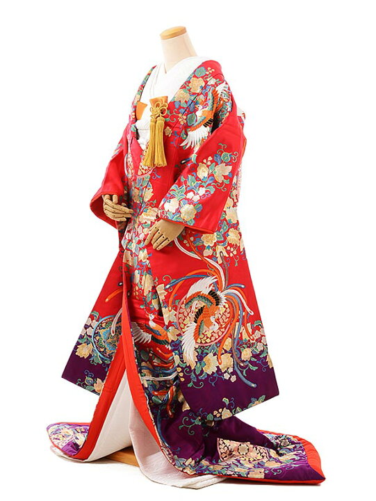 楽天市場 色打掛 着物 神社婚 和装 花嫁衣裳 1ai0966 ワイン鳳凰裾紫 古典 お嫁さん クラシック レトロ モダン 記念日 お祝い 結婚式 おしゃれ 色打掛フルセットレンタル 花嫁衣裳レンタル 京都かしいしょう