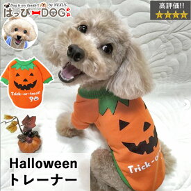 犬 服 犬服 犬の服 【はっぴーDOG】 トレーナー 袖あり 長袖 半袖 ハロウィン ハロウィーン 仮装 コスプレ 衣装 飾り かぼちゃ なりきり 暖かい 面白い【秋 冬 秋冬 秋服 冬服 秋物 冬物 秋服】 【男の子 小型犬 中型犬】