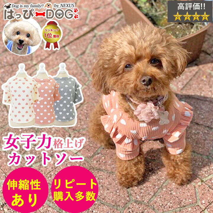 楽天市場 犬 服 犬服 犬の服 女子 カットソー Tシャツ トップス フリル ドッグウェア 秋 冬 秋冬 冬服 おしゃれ 可愛い 女の子 男の子 トイプードル チワワ 洋服 かわいい犬服屋さん はっぴーdog