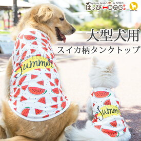 大型犬 タンクトップ 袖なし ノースリーブ 袖無し ソフトメッシュ 涼しい クール スイカ柄 犬 服 犬服 犬の服 【はっぴーDOG】 ショート丈 【春 夏 春夏 春服 夏服 春物 夏物 夏用】【男の子 小型犬 中型犬】