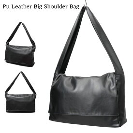 メンズ ショルダーバッグ バッグ ニュースペーパーバッグ 大容量 大きめ 大きいサイズ ビッグサイズ ビッグシルエット フェイクレザー 合成皮革 合皮 ワイドストラップ A4サイズ