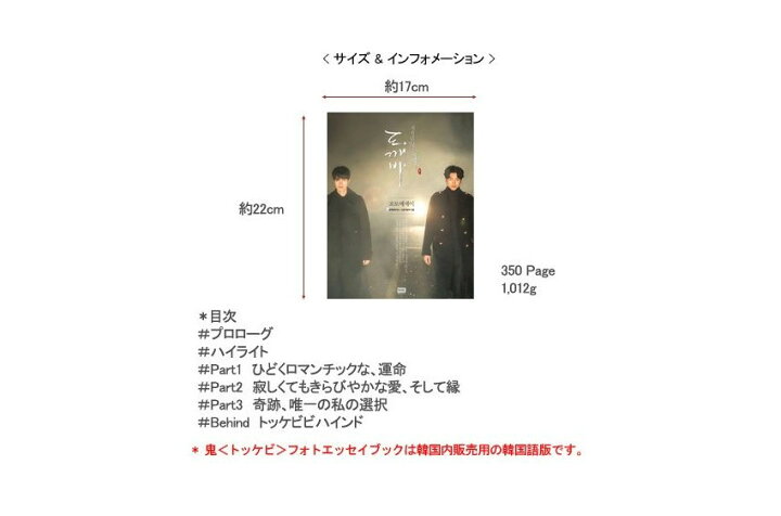 楽天市場 韓国語書籍 韓国ドラマ 鬼 トッケビ 君がくれた愛しい日々 フォトエッセイ 韓国ドラマ 写真集 K Cosmetics