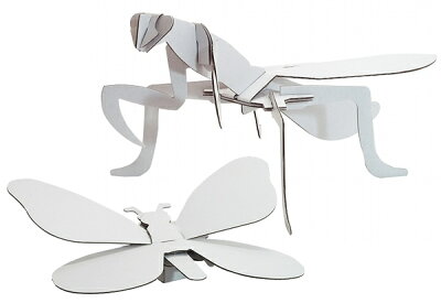 楽天市場 ダンボール工作 ペーパークラフト おうち遊び 室内遊び 工作キット ハコモ カマキリ チョウ 白 B 1686 0357 はぴキャラ