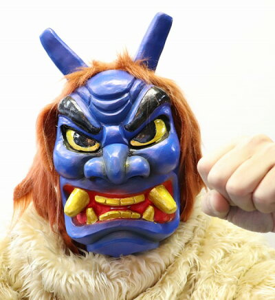 楽天市場 なまはげ お面 なまはげマスク 半面タイプ 青 なまはげ お面 青鬼マスク ナマハゲ 仮面 青面 なまはげ コスプレ 男鹿 秋田県 節分 豆まき 行事 まつり イベント C 0780 はぴキャラ