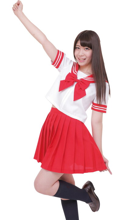 楽天市場】!!最安値挑戦中!!【カラーセーラー服 赤色 レッド 制服 