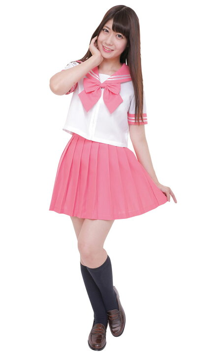 楽天市場】【カラーセーラー服 ピンク 制服 コスプレ 衣装】カラー 