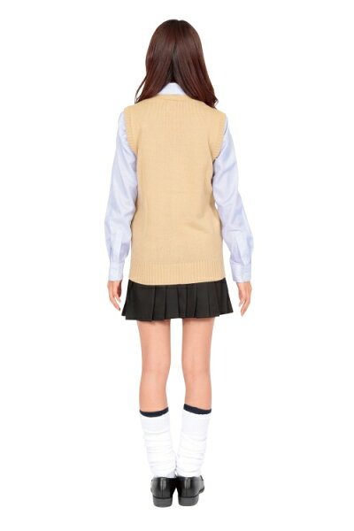 楽天市場 制服 ベスト ティーンズエバー 前開きベスト ベージュ ｍ ベスト 制服 ベージュ 学生服 スクールベスト Teens Ever 女子高生 Jk コスプレ コスチューム レディース 私服 高校 私服校 A 1665 はぴキャラ