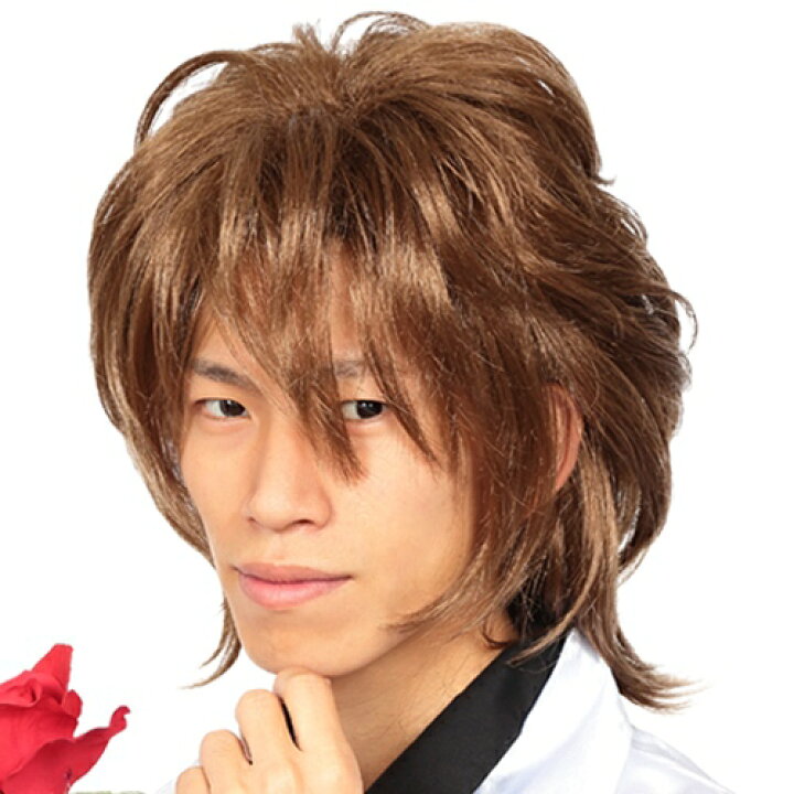 楽天市場 ホスト コスプレ カツランド 茶パツくん ホスト コスプレ 茶髪 かつら チャラ男 なりきり カツラ カツランド ウルフ イケメン スタッフ サーファー 男装 女装 メンズ イベント 仮装 ハロウィン コスプレ なりきり C 0619 はぴキャラ