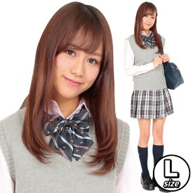 【制服　ベスト】ティーンズエバー　ベスト（杢グレー）L　[ベスト　制服　グレー　学生服　スクールベスト　Teens Ever　女子高生　JK　コスプレ　コスチューム　レディース　私服　高校　私服校]【A-1667_905158(864288)】