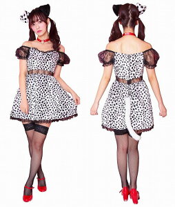コケティッシュガーリー レーシィダルメシアン  [犬 コスプレ ダルメシアン 衣装 コスチューム 可愛い キュート セクシー 大人女性 衣装 なりきりコスチューム ハロウィン 衣装 パーテ