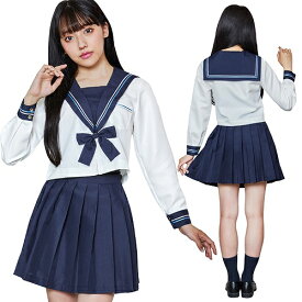 !!最安値挑戦中!!オルチャンセーラー ネイビー　　[セーラー服 コスプレ 韓国風 制服 コスチューム なりきり ハロウィン 仮装 かわいい 可愛い 女の子 女性用 レディース イベント]【A-2073_900795】