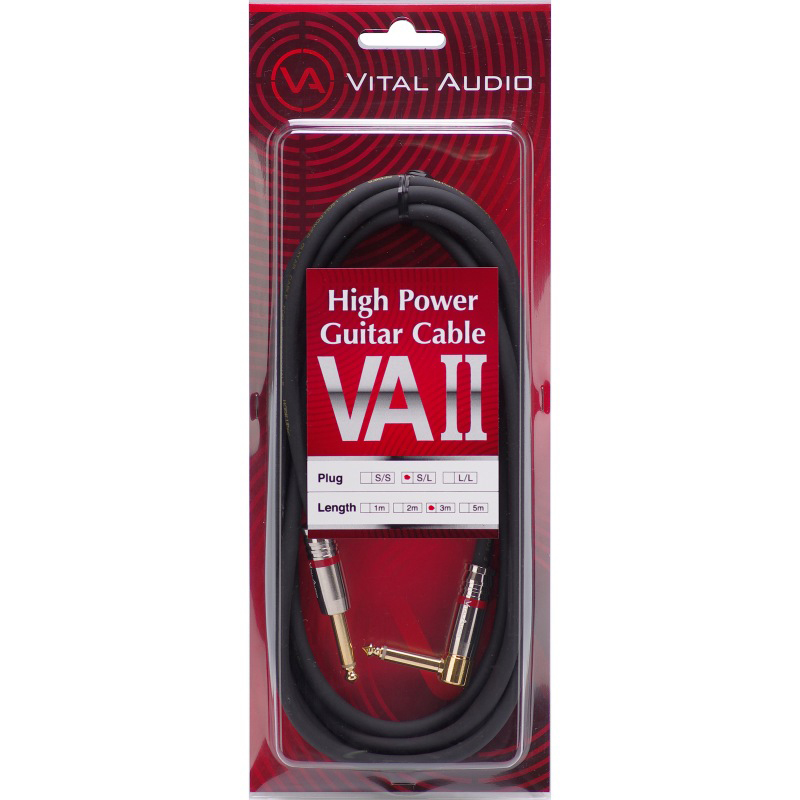 【シールド】《バイタルオーディオ》 Vital Audio VAII：ハイパワーギターケーブル VAII-2M S/L (2Pストレート/2P L型)(2m)《シールド》