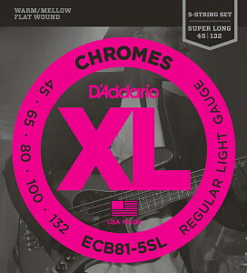 D'Addario ECB81-5SL Chromes - Flat Wound sx[Xt __I