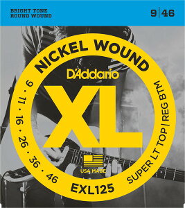 D'Addario EXL125 Nickel Wound, Super Light Top/ Regular Bottom, 09-46 《エレキギター弦》 ダダリオ 【ネコポス】