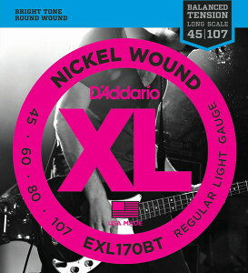 D'Addario EXL170BT XL Balanced Tension (45-107)《ベース弦》【5セット】 【送料無料】
