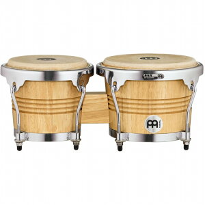 Meinl Wood Bongo WB200 Wood Bongos 6 3/4" Macho & 8" Hembra WB200NT-CH Chrome plated hardware[WB200NT-CH ]({S)