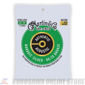 Martin Authentic Acoustic Marquis Silked Guitar Strings 80/20 Bronze (Extra Light 12) [MA180S]ylR|Xz