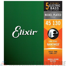 Elixir NANOWEB 5-String Light, Long Scale (.045 - .130) [14202] (ご予約受付中)【ネコポス】【ONLINE STORE】