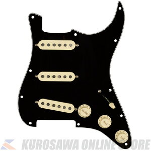 Fender Pre-Wired Strat Pickguard, Custom Shop Fat 50's SSS, Black 11 Hole PG (\t)