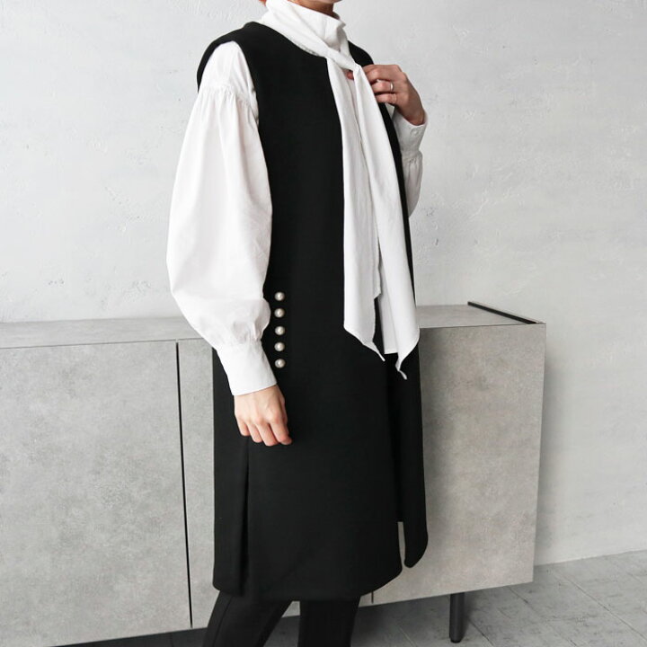 ポケットパール付きボンディングロングベスト＋TCブロードフリル  