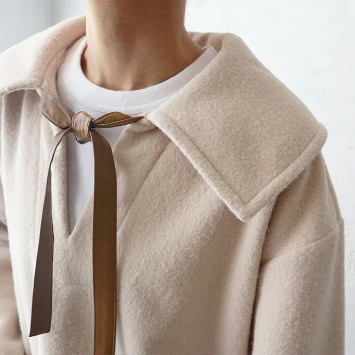 楽天市場】エコレザーリボンウールlookスキッパーチュニック/プル 