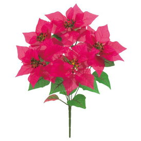 ハワイアンポインセチアブッシュ（5輪） ビューティー 造花 装飾 デコレーション クリスマス Xmas[A-B]