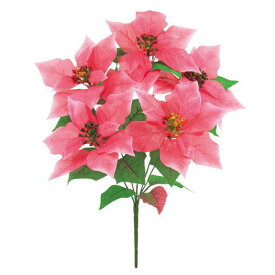 ハワイアンポインセチアブッシュ（5輪） ピンク 造花 装飾 デコレーション クリスマス Xmas[A-B]