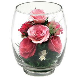 花 ギフト プレゼント グラスウェアフラワー ローズ オーバルM ピンク ドライフラワー バラ 薔薇 贈り物 お祝い [whd][md][kd]