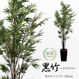 七夕 笹 飾り フェイクグリーン 観葉植物 フェイク 人工観葉植物 大型 光触媒 竹 造花 大型 和モダン 黒竹（クロチク Black Bamboo) 230cm 鉢植 リアル 人工インテリア CT触媒 光触媒 グリーン お祝い