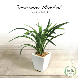 フェイクグリーン 観葉植物 フェイク 人工観葉植物 卓上 ミニ 小さい 光触媒 造花 人工ミニ観葉 光触媒 インテリア おしゃれ グリーン CT触媒 消臭 抗菌 鉢植 お祝い(F3448) 人気 [rcp][nnf] / ミニ ドラセナ 22cm