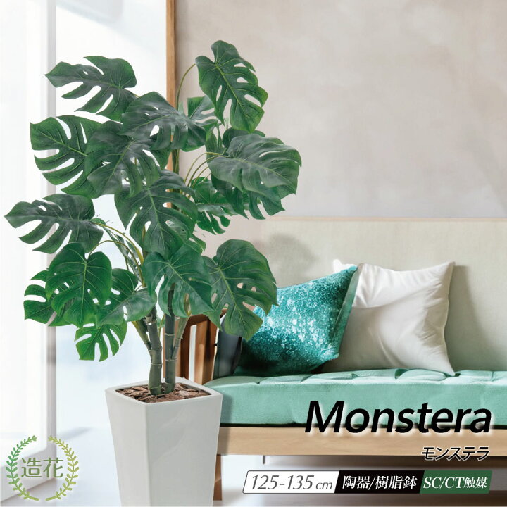 楽天市場】フェイクグリーン モンステラ 観葉植物 フェイク 人工観葉 