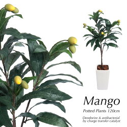 人工観葉植物フェイクグリーン観葉植物造花光触媒大型マンゴープラント120cm鉢植インテリアおしゃれフェイクグリーンCT触媒消臭抗菌お祝い