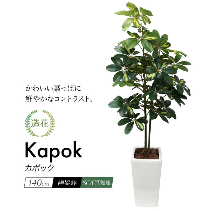 楽天市場 人工観葉植物 リアル フェイクグリーン 観葉植物 造花 光触媒 大型 シェフレラ ナチュラル カポック ツリー 140cm 鉢植 斑入り インテリア おしゃれ フェイク グリーン Ct触媒 Fd フェイクグリーンの神戸花物語