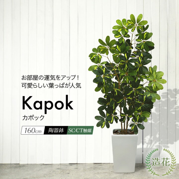 楽天市場 シェフレラ ナチュラル カポックツリー 斑入り 160cm 鉢植 陶器鉢 Ct触媒 フェイクグリーン 大型 観葉植物 フェイク リアル 造花 インテリア 人工観葉植物 光触媒 お祝 Fd フェイクグリーンの神戸花物語