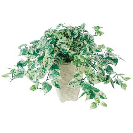ミニマーブルポトス 25cm 鉢植 フェイクグリーン 人工観葉植物 造花 光触媒 CT触媒 インテリア カジュアルポット 鉢付