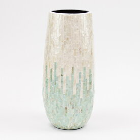 シェルベース・アリエル（L） ホワイト／グリーン 40.5cm 花器 花瓶 フラワーベース アレンジメント 資材