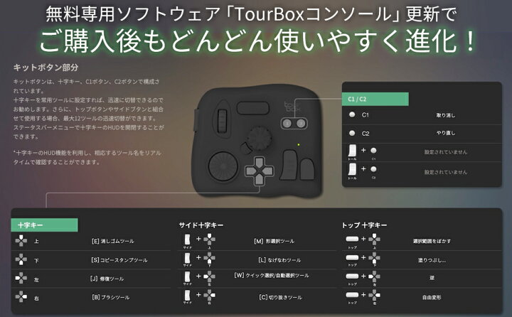楽天市場】TourBox ＋専用キャリーケース付 セット クリエイティブ作業 