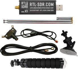 RTL-SDR Blog V3 R860 RTL2832U 1PPM TCXO HF バイアスティー SMAソフトウェア定義無線 ダイポールアンテナキット付き ブラック