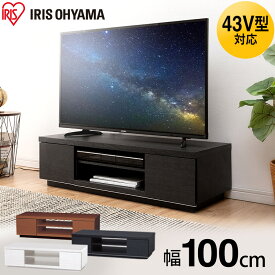 テレビ台 収納 ローボード おしゃれ テレビボード アイリスオーヤマ AVボードボックスタイプ BAB-100 TV台 テレビ シンプル AVボードTVボード かわいい 用品 応援 一人暮らし 引っ越し 新居 ブラックオーク オフホワイト［2506SS］