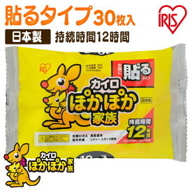 【ランキング1位獲得】【選べる枚数】 カイロ 貼る 貼るカイロ レギュラー 30枚 60枚 まとめ買い 使い捨て 12時間持続 使い捨てカイロ あったかグッズ 温活 お腹 背中 腰 防寒 寒さ対策 冷え対策 通勤 通学 アウトドア 防災 備蓄 ぽかぽか家族 アイリスオーヤマ *