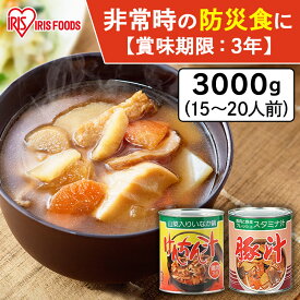 【最大400円OFFクーポン配布★】 けんちん汁 非常食 おかず お惣菜 缶詰 保存食 長期保存 3年 豚汁 1号缶 3000g 保存 具だくさん 山菜 田舎汁 防災 備蓄 おふくろの味 やさい ヤサイ 野菜 アイリスフーズ