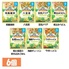 離乳食 ベビーフード グーグーキッチン 和光堂 【6個セット】1食分の野菜が摂れる 9か月頃から WAKODO レトルト パウチ 赤ちゃん 9ヶ月 和風雑炊 八宝菜 豆乳ドリア 煮込みうどん 鮭根菜炊き込みごはん 海鮮チャーハン ラタトゥイユ