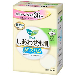 ナプキン 生理用品 羽つき ロリエ しあわせ素肌 超スリム 多い昼用 羽つき 36コ入 花王 ロリエ 生理 生理用品 サニタリー 大容量 ナプキン 昼用 羽つき 無香料