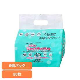 クリーンワン　うるおいウェットティッシュ80枚×6個 2790348犬 お手入れ シャンプータオル・ウェットテッッシュ ウェットティッシュ 純水99％ シーズイシハラ株式会社