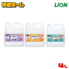 洗濯用液体洗剤 高濃度洗剤 色変化防止 業務用 NANOXOne スタンダード 4kg 洗浄力 消臭力 頑固な汚れ エリソデ汚れ 食べこぼし汚れ 黄ばみ汚れ 血液汚れ LION