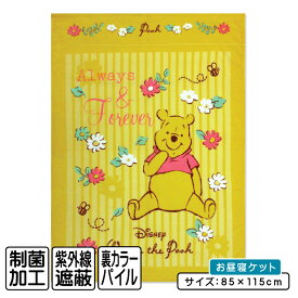 ＼ポイント2倍 1月24日19:59まで／【メール便送料無料】ディズニー くまのプーさん タオルケット ハーフサイズ 85×115cm 綿100% 制菌加工 裏面カラーパイル オレンジスイート お昼寝ケット 保育園 幼稚園 おひるねケット 子供 ジュニア キャラクター [okt]