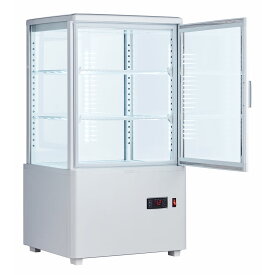 【営業日3日以内出荷予定】冷蔵ショーケース60L/ホワイト【HJR-FG60SWT】業務用冷蔵庫 小型 卓上 4面ガラス冷蔵ショーケース 送料無料 フリーザー ショーケース